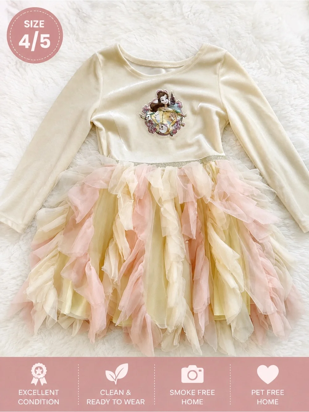 Cream and Pink Fairy Tutu Dress